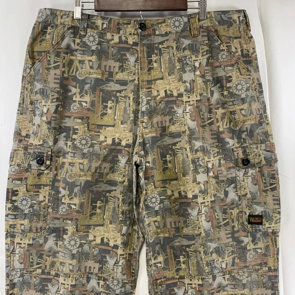 Walls Oilfield‎ Camo Cargo Pants Mens XL 42-44 Multicolor Industrial Workwear